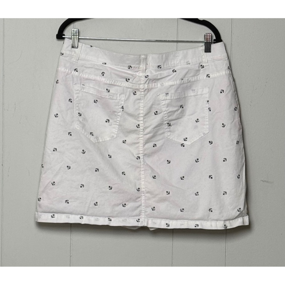 Croft & Barrow Women's White Anchor Embroidered Skort Nautical Mini Skirt Sz 12 - Picture 2 of 8